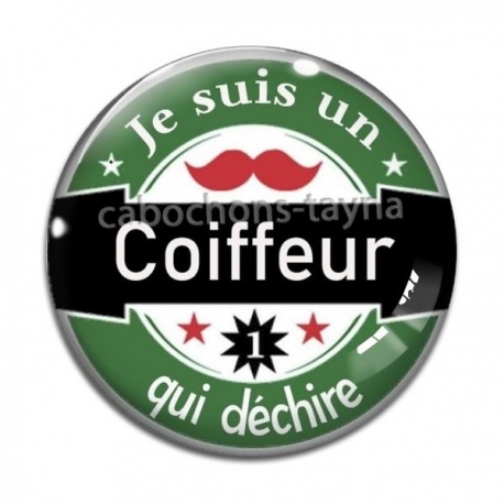 Cabochon Verre - je suis un coiffeur qui déchire