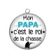 Pendentif Cabochon Argent - papa roi de la chasse