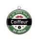 Pendentif Cabochon Argent - je suis un coiffeur qui déchire