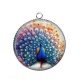 Pendentif Cabochon Argent - paon