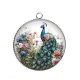 Pendentif Cabochon Argent - paon