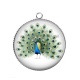 Pendentif Cabochon Argent - paon