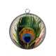 Pendentif Cabochon Argent - plume de paon