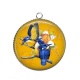 Pendentif Cabochon Argent - oiseau