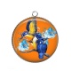 Pendentif Cabochon Argent - oiseau