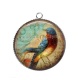 Pendentif Cabochon Argent - oiseau
