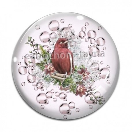 Cabochon Verre - oiseau