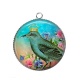 Pendentif Cabochon Argent - oiseau