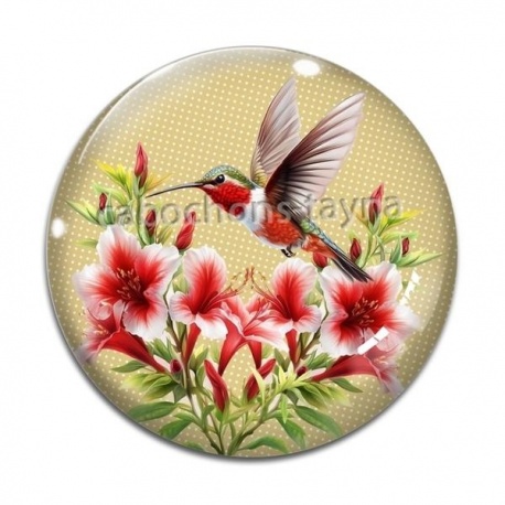 Cabochon Verre - oiseau