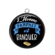 Pendentif Cabochon Argent - l'homme parfait est banquier