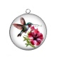Pendentif Cabochon Argent - oiseau