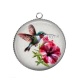Pendentif Cabochon Argent - oiseau