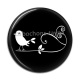 Cabochon Résine - oiseau noir et blanc