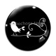Cabochon Verre - oiseau noir et blanc