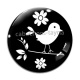 Cabochon Verre - oiseau noir et blanc