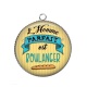 Pendentif Cabochon Argent - l'homme parfait est boulanger