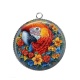 Pendentif Cabochon Argent - perroquet