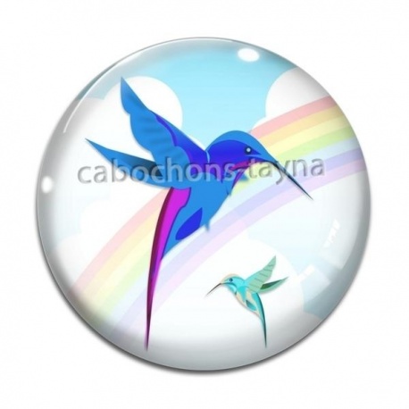 Cabochon Verre - oiseau