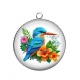 Pendentif Cabochon Argent - oiseau