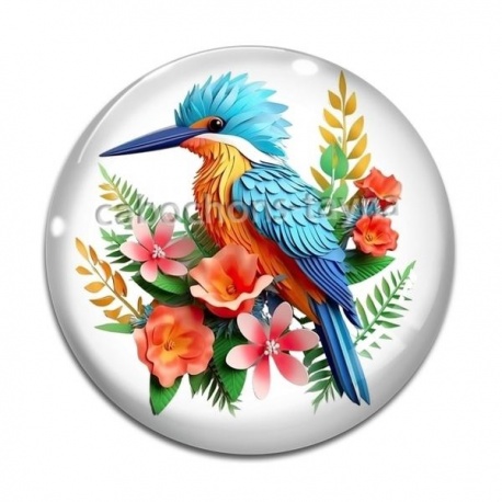 Cabochon Verre - oiseau