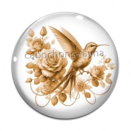 Cabochon Verre - oiseau