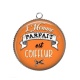 Pendentif Cabochon Argent - l'homme parfait est coiffeur