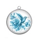 Pendentif Cabochon Argent - oiseau