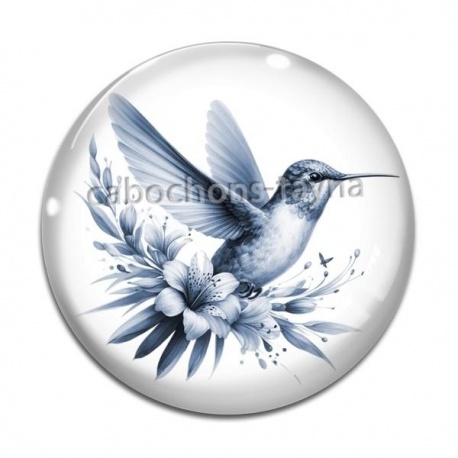 Cabochon Verre - oiseau
