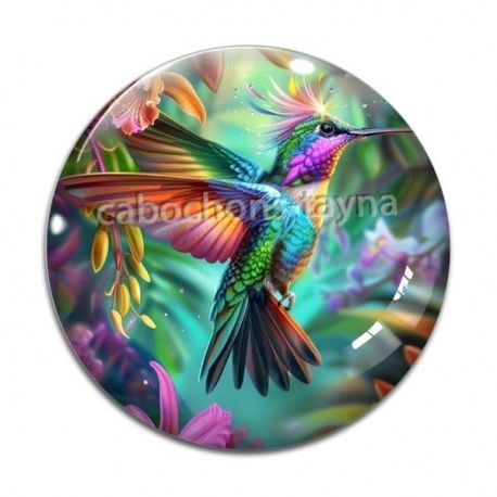Cabochon Verre - oiseau