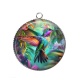 Pendentif Cabochon Argent - oiseau
