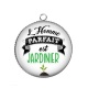 Pendentif Cabochon Argent - l'homme parfait est jardinier