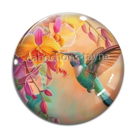 Cabochon Verre - oiseau