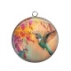 Pendentif Cabochon Argent - oiseau