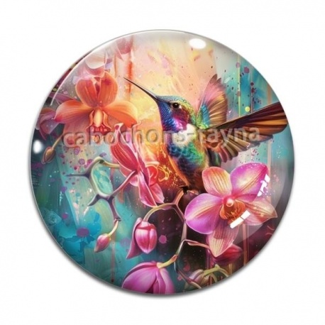 Cabochon Verre - oiseau