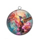 Pendentif Cabochon Argent - oiseau