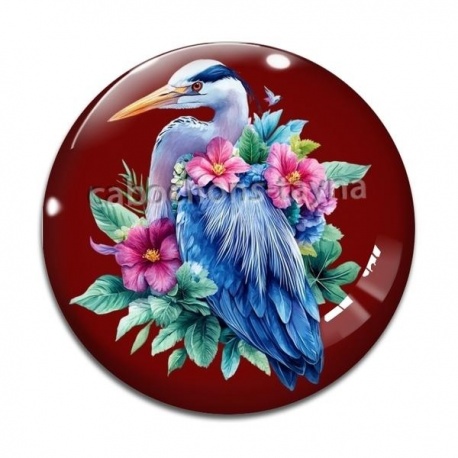 Cabochon Verre - oiseau
