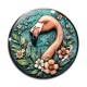 Cabochon Verre - flament rose