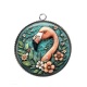 Pendentif Cabochon Argent - flament rose