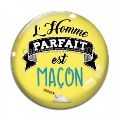 Cabochon Verre - l'homme parfait est maçon
