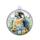 Pendentif Cabochon Argent - faucon