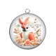 Pendentif Cabochon Argent - perruche