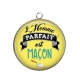 Pendentif Cabochon Argent - l'homme parfait est maçon