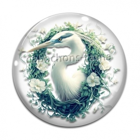Cabochon Verre - oiseau