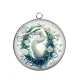 Pendentif Cabochon Argent - oiseau