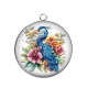 Pendentif Cabochon Argent - oiseau