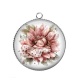 Pendentif Cabochon Argent - bébé fleur