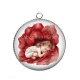 Pendentif Cabochon Argent - petite fille fleur