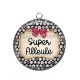 Pendentif Cabochon Argent - super filleule