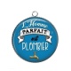 Pendentif Cabochon Argent - l'homme parfait est plombier