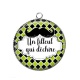 Pendentif Cabochon Argent - un filleul qui déchire